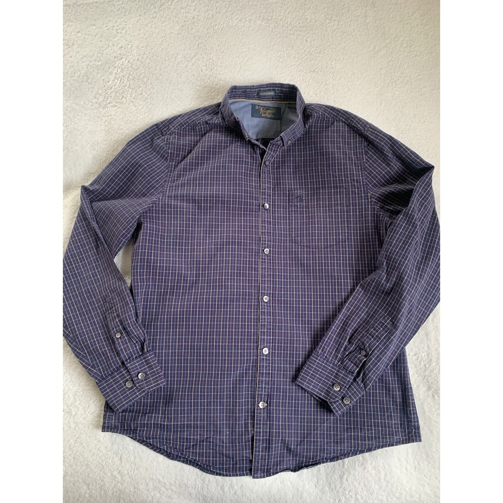 Penguin Shirt Mens  Large Heritage Slim Fit Long‎ Sleeve Purple Check Slim Fit
